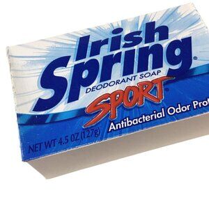 Irish Spring Sport Soap Vtg NIB 4.5 oz Bath Size Bar NOS Deodorant Sealed